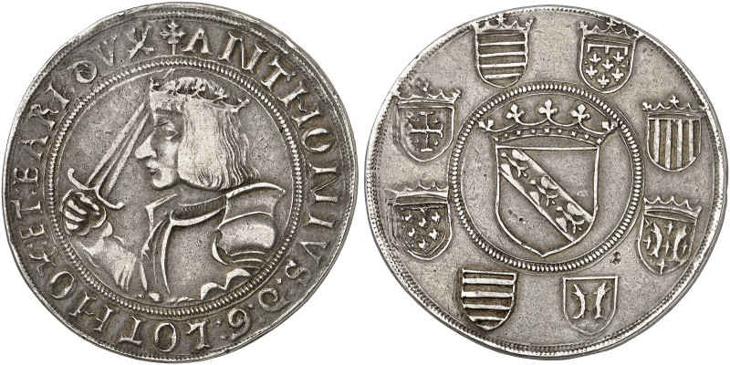 LOTHRINGEN. Antoine, 1508-1544 
Écu o. J. Büste mit Schwert / Gekröntes Lothrin...