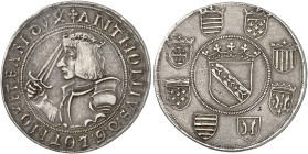 LOTHRINGEN. Antoine, 1508-1544 
Écu o. J. Büste mit Schwert / Gekröntes Lothringer Wappen umgeben von acht Schilden.
Dav. 9381, DS 16/2, Flon 583/9,...