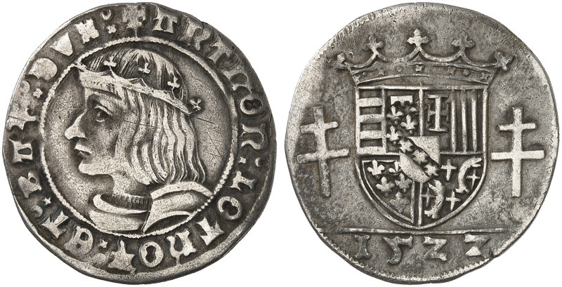 LOTHRINGEN. Antoine, 1508-1544 
Quart de Teston 1522.
DS 15/12-13, Flon 593/62...