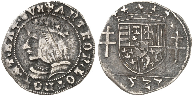 LOTHRINGEN. Antoine, 1508-1544 
Quart de Teston 1527.
DS 15/12-13, Flon 594/67...