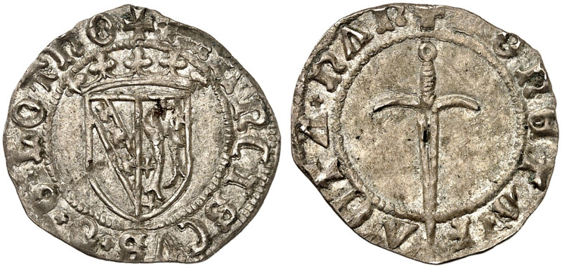 LOTHRINGEN. François I., 1544-1545 
Demi Gros o. J. Gekröntes Wappen / Schwert....
