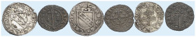 LOTHRINGEN. Charles III., 1545-1608 
Lot von 6 Stück: Liard o. J. (nach 1545), 6 Deniers o. J. (nach 1574) (2 Var.), Double Deniers o. J. (2 Var.).
...