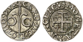 LOTHRINGEN. Charles III., 1545-1608 
Double Denier o. J. Dolch zwischen zwei C / Krückenkreuz.
DS 18/17, Flon 643/80 ss+