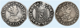 LOTHRINGEN. Charles III., 1545-1608 
Lot von 3 Stück: Testons o. J. Gekrönte Jugendbüste / Wappen.
DS 19/7, Flon 627/6, 7, 9 s, s - ss