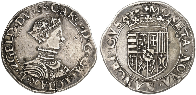 LOTHRINGEN. Charles III., 1545-1608 
Teston o. J. (nach 1557), Mzz. Blattranke ...