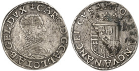 LOTHRINGEN. Charles III., 1545-1608 
Teston o. J. (nach 1563), Mzz. B = Nicolas Briseur. Jugendbüste / Wappen
DS 21/4 var., Flon 641/69-71 min. Stem...