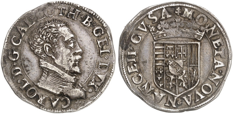 LOTHRINGEN. Charles III., 1545-1608 
Teston o. J. (nach 1582), Mzz. G = Nicolas...