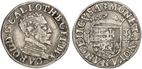 LOTHRINGEN. Charles III., 1545-1608 
Quart de Teston o. J. (nach 1582), Mzz. G = Nicolas Gennetaire.
Ds 23/9, Flon 660/149 ss
