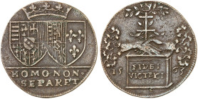 LOTHRINGEN. Charles III., 1545-1608 
Kupferjeton 1563, für Charles III. und seine Gattin Claude de France, Tochter von König Henri II. Zwei Wappen un...