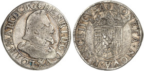 LOTHRINGEN. Henri II., 1608-1624 
Teston o. J. Umschrift durch Krone nicht unterbrochen.
DS - , Flon 673/10 Portrait wie üblich schwach geprägt, ss...