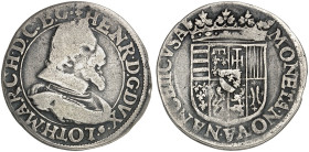 LOTHRINGEN. Henri II., 1608-1624 
Teston o. J. Umschrift durch Krone unterbrochen.
DS - , Flon 674/18-20 var. HENR ohne I Portrait wie üblich schwac...