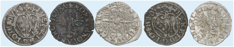 LOTHRINGEN. Henri II., 1608-1624 
Lot von 5 Stück: Demi Gros 1623, o. J. (4x). ...