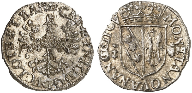 LOTHRINGEN. Charles IV. et Nicole, 1624-1625 
Gros 1625. Alerion, Jahreszahl / ...