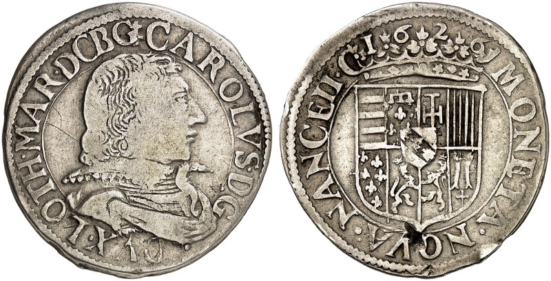 LOTHRINGEN. Charles IV., 1. Regierung, 1625-1634 
Teston 1626, à la collerette....