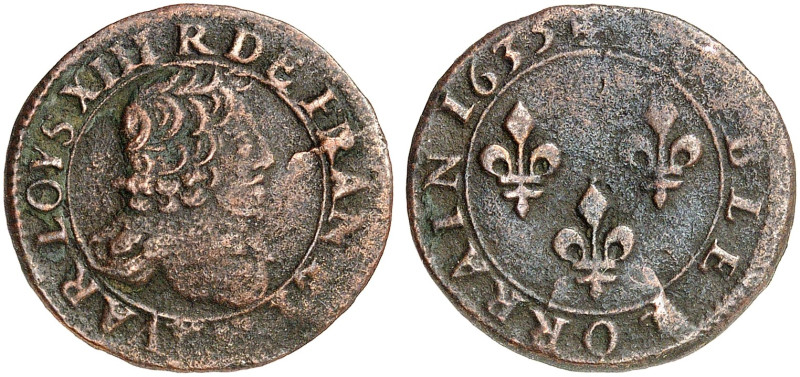 LOTHRINGEN. Französische Besetzung unter Louis XIII., 1634-1643 
Double Lorrain...
