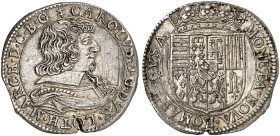 LOTHRINGEN. Charles IV, 2. Regierung, 1638-1639 
Teston 1638, Remiremont, mit unbeschädigtem O.
DS 27/4, Flon 708/4, Slg. Robert 1559 Sfr. am Rand, ...
