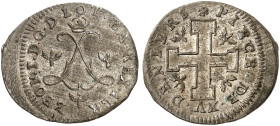 LOTHRINGEN. Leopold, 1690-1729 
15 Deniers o. J. (1710). Zwei L unter Krone / Jerusalemkreuz.
DS 33/6, Flon 887/62 ss - vz