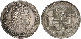 LOTHRINGEN. Leopold, 1690-1729 
Teston o. J. (1710, überprägt über 1704). Rs. Gekröntes Jerusalemkreuz, unten Rosette
Flon 887/64 ss