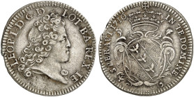 LOTHRINGEN. Leopold, 1690-1729 
Teston 1716. Rs. Ovales Wappen in Kartusche, unten Alerion.
DS 30/9, Flon 899/94 kl. Rdf., ss