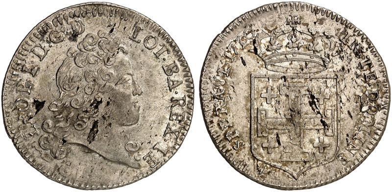 LOTHRINGEN. Leopold, 1690-1729 
Teston 1716. Rs. Jerusalemkreuz in Wappenschild...