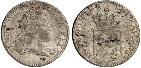 LOTHRINGEN. Leopold, 1690-1729 
Teston 1718. Rs. Gekröntes Wappen.
DS 31/5, Flon 905/111 kl. Sfr., ss - vz