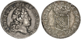 LOTHRINGEN. Leopold, 1690-1729 
Demi Teston 1720, vom gleichen Typ.
Flon 910/123 kl. Rdf., ss - vz