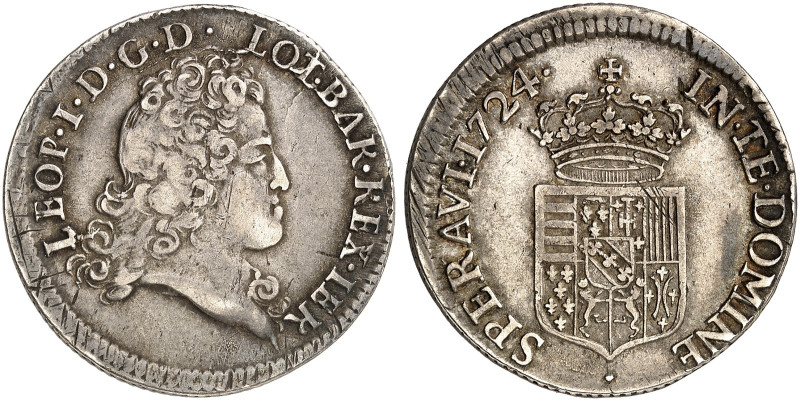 LOTHRINGEN. Leopold, 1690-1729 
Demi Aubonne oder Demi Leopold d'Argent 1724.
...