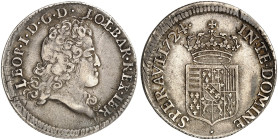 LOTHRINGEN. Leopold, 1690-1729 
Demi Aubonne oder Demi Leopold d'Argent 1724.
DS 32/2, Flon 917/142 l. dezentriert, ss