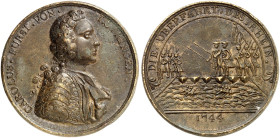 LOTHRINGEN. Karl Alexander, 1712-1780, Österreichischer Feldmarschal, Sohn von Herzog Leopold 
Bronzemedaille 1744 (unsigniert, 38,6 mm), auf den Übe...
