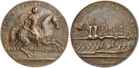 LOTHRINGEN. Karl Alexander, 1712-1780, Österreichischer Feldmarschal, Sohn von Herzog Leopold 
Bronzemedaille 1744 (unsigniert, 39,6 mm), auf die Rüc...