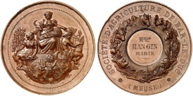STÄDTE IN LOTHRINGEN. Bar-le-Duc 
Bronzemedaille o. J. (französisch, unsigniert, 50,5 mm), Prämie der Ackerbaugesellschaft. Allegorie der Landwirtsch...