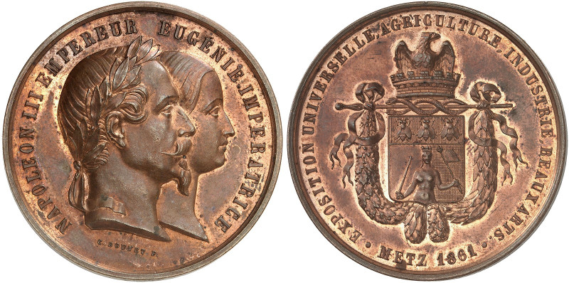 STÄDTE IN LOTHRINGEN. Metz 
Bronzemedaille 1861 (von Bouvet, 45,3 mm), auf die ...
