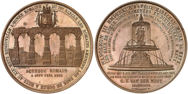 STÄDTE IN LOTHRINGEN. Metz 
Bronzemedaille 1865 (von Bellevoye, 53,8 mm), auf d...