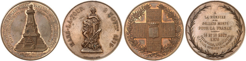 STÄDTE IN LOTHRINGEN. Metz 
Lot von 2 Stück: Bronzemedaillen 1871 u. 1875 (fran...