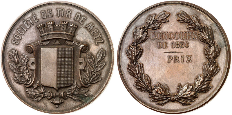 STÄDTE IN LOTHRINGEN. Metz 
Bronzemedaille 1880 (französisch, o. Widmung unsign...