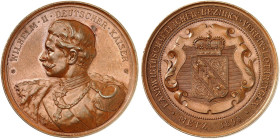 STÄDTE IN LOTHRINGEN. Metz 
Bronzemedaille 1893 (deutsch, von Lauer, 45,3 mm), auf den Landwirtschaftlichen Bezirksverein. Brustbild von Kaiser Wilhe...
