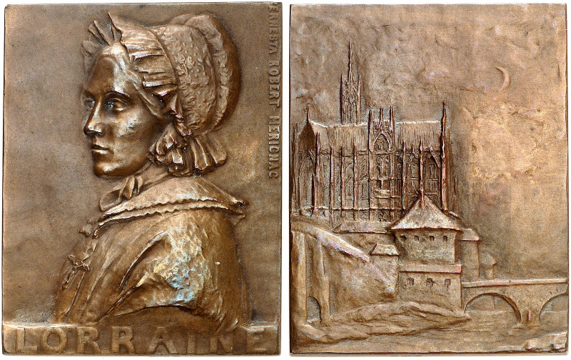 STÄDTE IN LOTHRINGEN. Metz 
Bronzeplakette o. J. (französisch, von Ernesta Robe...