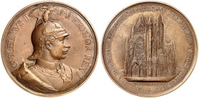 STÄDTE IN LOTHRINGEN. Metz 
Bronzemedaille 1903 (von Lauer, 65,1 mm), auf die Einweihung des neuen Portals der Kathedrale. Brustbild von Wilhelm II. ...