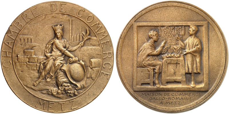 STÄDTE IN LOTHRINGEN. Metz 
Bronzemedaille o. J. (Signatur: ILB, 50,5 mm). Cham...