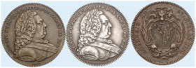 STÄDTE IN LOTHRINGEN. Nancy 
Lot von 3 Stück: Ähnliche Medaillen in Bronze, Kupfer und Silber (spätere Prägungen von V. M. Borrel, 1804-1882), der Ac...