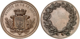 STÄDTE IN LOTHRINGEN. Nancy 
Bronzemedaille o. J. (o. Widmung, von Robineaux Fils, 68,6 mm), Schützengesellschaft. Stadt­wappen / Kranz. Mit Randpunz...