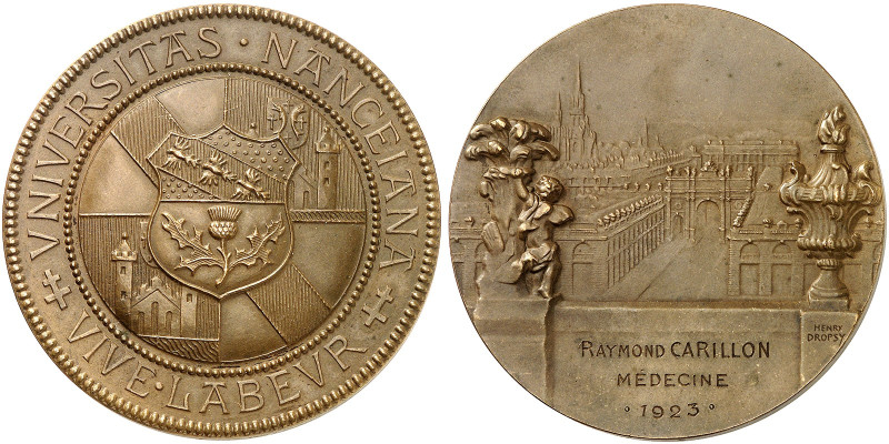 STÄDTE IN LOTHRINGEN. Nancy 
Bronzemedaille o. J. (graviert 1923, von Henry Dro...