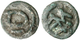 METZ. - Merowinger. Dagobert II. (oder III.), 711-715 oder Thierry III., 720-737, Könige von Austrasien 
Kupfer-Denier. D über Strich / Monogramm für...