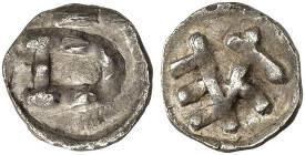 METZ. - Merowinger. Dagobert II. (oder III.), 711-715 oder Thierry III., 720-737, Könige von Austrasien 
Silber-Denier. Ähnlich wie der Vorige.
Belf...