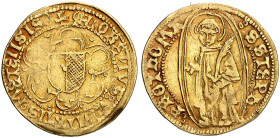 METZ. - Stadt. 
Goldgulden o. J. Ähnlich wie der Vorige. Doppellunare E's.
DS 3 Gold ss