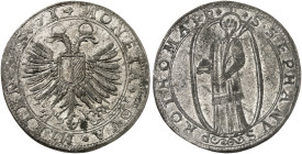 METZ. - Stadt. 
Taler 1571, 1. Typ, Sammleranfertigung in Zinn um 1800.
zu Dav. 9562, Flon 729/1 mit zeitgenössischem Unterlagszettel, ss-vz