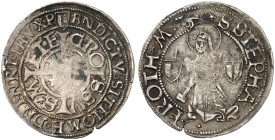 METZ. - Stadt. 
Gros, vor 1588, mit S.STEPHA, lateinische E's.
DS 8 fast ss