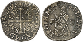 METZ. - Stadt. 
Gros, nach 1588. Legende durch den Kopf des Heiligen getrennt.
DS 9 Patina, ss
