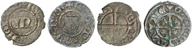 METZ. - Stadt. 
Lot von 2 Stück: Verschiedene Angevines (Quart de Denier) o. J. (ab 14. Jhdt.). Buchstabe M / Kreuz bzw. Wappen / Kreuz.
Flon 523/1+...