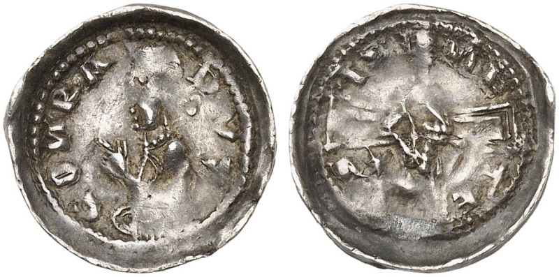 METZ. - Bistum. Conrad I. von Scharfenberg, 1212-1224 
Denier. Büste n. links, ...